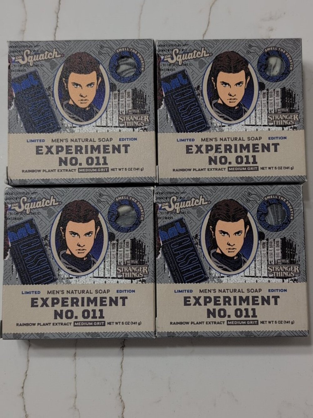 4 Pack Dr Squatch Stranger Things Experiment No. 011 Limited Edition Soap NEW